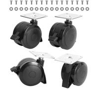 69828 69827 Locking Fixed Casters Wheels Replacement Parts for Weber Spirit 200/300 Series Grills (Model Years 2013 and newer), Grill Wheels with Mounting Plate and Screws,4 Pack