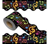 69Ft Musical Notes Bulletin Board Borders Colorful Cute Musical Note Trimmer Stickers Music Theme Bulletin Board Decorations for School DIY Classroom Chalkboard Home Wall Concert Party Decor