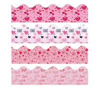 69Ft Valentine's Day Bulletin Board Borders Love Heart Decoration Borders Valentine Day Decoration for Classroom Wedding Anniversary Party