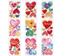 69Pcs Valentine's Day Hearts-Shape Window Stickers, Red and Pink Loving Window Clings, Double-Sided Window Decals for Valentine's Day Birthday Wedding School Home Office Decorations
