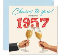 69th Anniversary Card for Women and Men, Cheers Married Since 1957