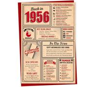 69th Birthday Card - Back in 1956 In This Year Card, Greeting Card for Men and Women, Birthday Cards for Women, Birthday Cards for Men, 69th Anniversary Card, A5