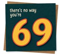 69th Birthday Card for Him or Her, Funny Design