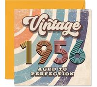 69th Birthday Card for Men Women - Vintage 1956 Aged To Perfection - Happy 69 Birthday Cards for Husband Friend Dad Cousin Uncle Wife, 145mm Bday Greeting Cards