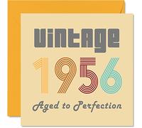 69th Birthday Cards for Men Women - Vintage 1956 Aged To Perfection - 69 Birthday Card Funny for Her Him, 145mm Greeting Cards Mum Dad Grandad Grandpa Grandma Nanny
