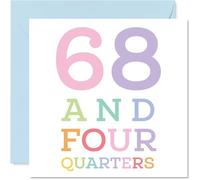 69th Birthday Cards for Women and Men, 68 and four quarters