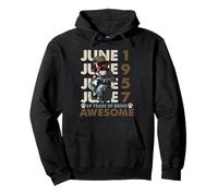 69th Birthday Dog Lover June 1996 Vintage 69 Years Old Men Pullover Hoodie