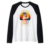 69th Birthday Gift 69 Years Old for Women Retro Vintage 1957 Raglan Baseball Tee