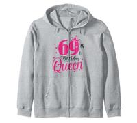 69th Birthday Queen, 69 Birthday Girl, 69 Years Old Bday Zip Hoodie