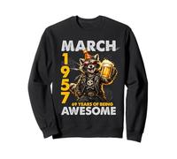 69th Birthday Raccoon Beer March 1957 Vintage 69 Years Old Sweatshirt