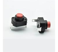 6A/10A Height 13.5/15.5/18.5mm UPS Switch Flashlight Self Locking Push Button Power Switch 2Pcs(13.5mm)