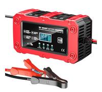 6A 12V Car Battery Charger Maintainer for -Acid AGM GEL Batteries (Red UK)