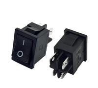 6A 250VAC KCD1-104 Rocker Switch 4pin On Off DPST 12V 220V Red Lamp Black Latching 15x21 Rocekr Switch 10Pcs(Black,ON-OFF_NO LIGHT)
