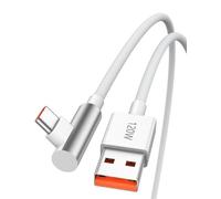 6A Braided 1m USB C Cable 120W Right Angle for XiaoMi 17/15/POCO X8 Pro Max | Data Cord Fast Charging for Redmi Note 17/15/14/13/12/11 for XiaoMi 17T 15T 14T 13T 12 11T/POCO F9 M8 F8 X7 Pro/Pad 8 7 White