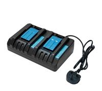 6A Dual Port Replacement Charger Compatible with Makita DC18RD, 14.4V~18V Fast Charging with Light Display, Compatible with Makita Series Lithium Battery BL1415 BL1430 BL1440 BL1830 BL1840 BL1850