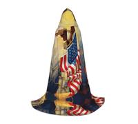 (6a1dfc6570cb0357c94abad57a3fbe1) Print Hooded Cape For Teenagers Costume Party, Halloween Hooded Cape Soft and Elastic,S