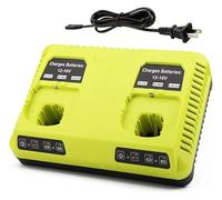 6Ah Compatible for RYOBI P108 18V One+ Plus Battery 18 Volt Lithium-Ion Power Tools P104 P107 RB18L50 RB18L20 P108(Dual Charger)