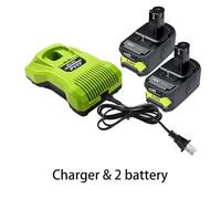 6Ah Compatible for RYOBI P108 18V One+ Plus Battery 18 Volt Lithium-Ion Power Tools P104 P107 RB18L50 RB18L20 P108(2 Battery 1 Charger)