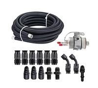 6AN 3/8" LS Swap EFI Fuel Injection Hose Line Fitting Kit, Nylon Braided PTFE Fuel Hose 25Ft and 58 PSI Fuel Filter Regulator Return Fuel Rail Adpater