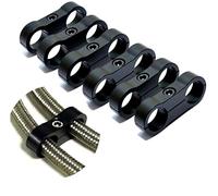 6AN Black Hose Aluminum Clamp-AN6 Hose Separator Fuel line Mounting Clamps Aluminum Hose Fitting Adapter Great for 3/8 Fuel Hose, Oil Line, Brake Line, Water Pipe and Gas Line,6Pcs/Pack,Black