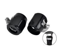 6AN Hex Fuel Hose Finisher Clamp Aluminium with Screw Band for Stainless Braided Hoses,Rubber Hoses end Finisher,Fits as/Oil/Fuel/Diesel/Air and Water Hose Tube-Black 2PCS