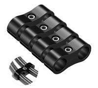 -6AN Hose Separator Clamp - Fuel line Mounting Clamps,Aluminum Hose Fitting Adapter, Great for 3/8 Fuel Hose, Oil Line, Brake Line, Water Pipe and Gas Line,4Pcs/Pack,Black