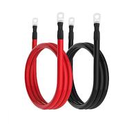 6AWG 3.3ft Power Battery Cables Wire with 3/8"Lugs Terminals,Pure Copper Battery Inverter Cables 6 Gauge x 3.3FT (1 Black & 1 Red) for Marine Solar ATV Lawn Mower RV Car Motorcycle (3.3-FT)