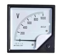 6C2 Pointer Type DC Voltmeter 1000V 1500V 600V Panel Analog Voltmeter Voltage Meter Electric Meters 1Pcs(DC0-1500V)