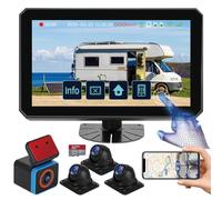 6CH AI 4G WiFi GPS Commercial Vehicle Camera System for Trucks/RVs/Trailers/Tractors, 10.1” Touch Screen Monitor with 4x1080P Rear/Side Cameras, Dual TF Card MDVR Recording, Live View via APP/Web/PC
