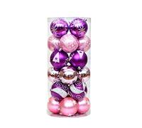 6cm/2.36in Plastics Christmas Ornaments Hanging Mini Christmas Decorations 24Pcs Christmas Tree Balls Shatterproof Christmas Bauble Purple Holiday Wedding Party Christmas Tree Baubles