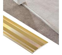 6cm/2.4″ Wide Metal Flat Floor Transition Strip, 90cm-150cm Aluminum Door Threshold Strips, Cover Trim For Joining Flooring Gaps(Gold,100cm/39.4in)