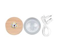 6cm 3D CrystalLuminous Sculpture Round Astronomy MiniatureLED Lighting Base for Home Decor and Relaxation (Moon Crystal Ball)