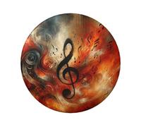 6cm Abstract-Music-Notes Laminated Pinback Buttons Pack Of 5, Round Badges With Glossy Finish And Secure Pinback
