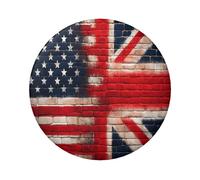 6cm American-British-Flag-Wall Laminated Pinback Buttons Pack Of 5, Round Badges With Glossy Finish And Secure Pinback