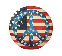6cm American-Flag-Peace-Sign Laminated Pinback Buttons Pack Of 5, Round Badges With Glossy Finish And Secure Pinback