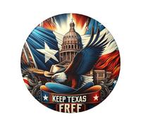 6cm American-Texas-Flag Laminated Pinback Buttons Pack Of 5, Round Badges With Glossy Finish And Secure Pinback