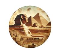 6cm Ancient-Egyptian-Sphinx-Pyramids Laminated Pinback Buttons Pack Of 5, Round Badges With Glossy Finish And Secure Pinback