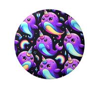 6cm Arctic-Whale-Narwhals Laminated Pinback Buttons Pack Of 5, Round Badges With Glossy Finish And Secure Pinback