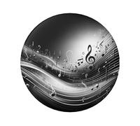 6cm Black-Music-Notes Laminated Pinback Buttons Pack Of 5, Round Badges With Glossy Finish And Secure Pinback