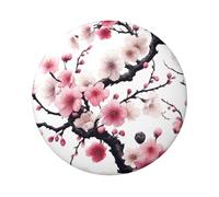6cm Cherry-Blossom Laminated Pinback Buttons Pack Of 5, Round Badges With Glossy Finish And Secure Pinback