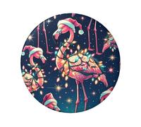 6cm Christmas-Flamingo-Shining-Light Laminated Pinback Buttons Pack Of 5, Round Badges With Glossy Finish And Secure Pinback