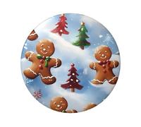 6cm Christmas-Gingerbread-Cookies Laminated Pinback Buttons Pack Of 5, Round Badges With Glossy Finish And Secure Pinback