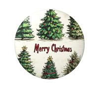 6cm Christmas-Trees-Painting Laminated Pinback Buttons Pack Of 5, Round Badges With Glossy Finish And Secure Pinback