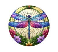 6cm Colorful-Dragonfly-Tropical-Floral Laminated Pinback Buttons Pack Of 5, Round Badges With Glossy Finish And Secure Pinback