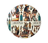6cm Colorful-Egyptian-Gods Laminated Pinback Buttons Pack Of 5, Round Badges With Glossy Finish And Secure Pinback