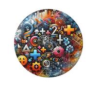 6cm Colorful-Mathematics-Formula Laminated Pinback Buttons Pack Of 5, Round Badges With Glossy Finish And Secure Pinback