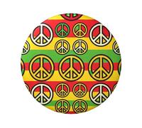 6cm Colorful-Peace-Sign Laminated Pinback Buttons Pack Of 5, Round Badges With Glossy Finish And Secure Pinback