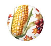 6cm Corn-Harvest-Season Laminated Pinback Buttons Pack Of 5, Round Badges With Glossy Finish And Secure Pinback