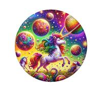 6cm Cosmic-Horse-Fantasy Laminated Pinback Buttons Pack Of 5, Round Badges With Glossy Finish And Secure Pinback