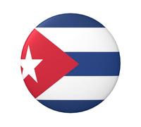 6cm Cuba-Flag Laminated Pinback Buttons Pack Of 5, Round Badges With Glossy Finish And Secure Pinback